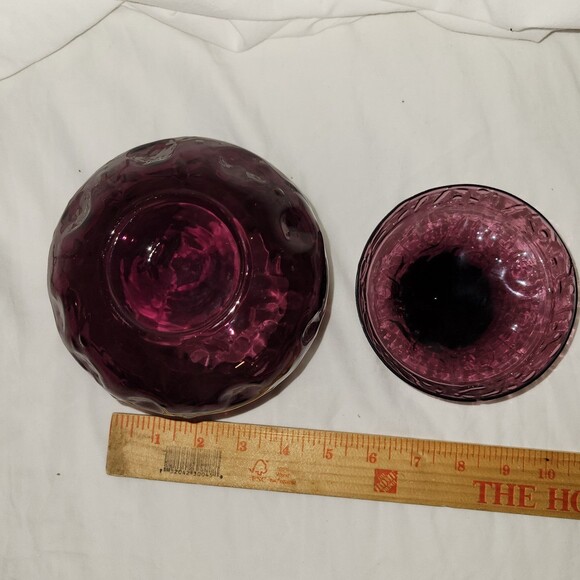 Bryce el Ranchero Purple Amethyst Glass Candy Jar with Lid - Picture 6 of 6